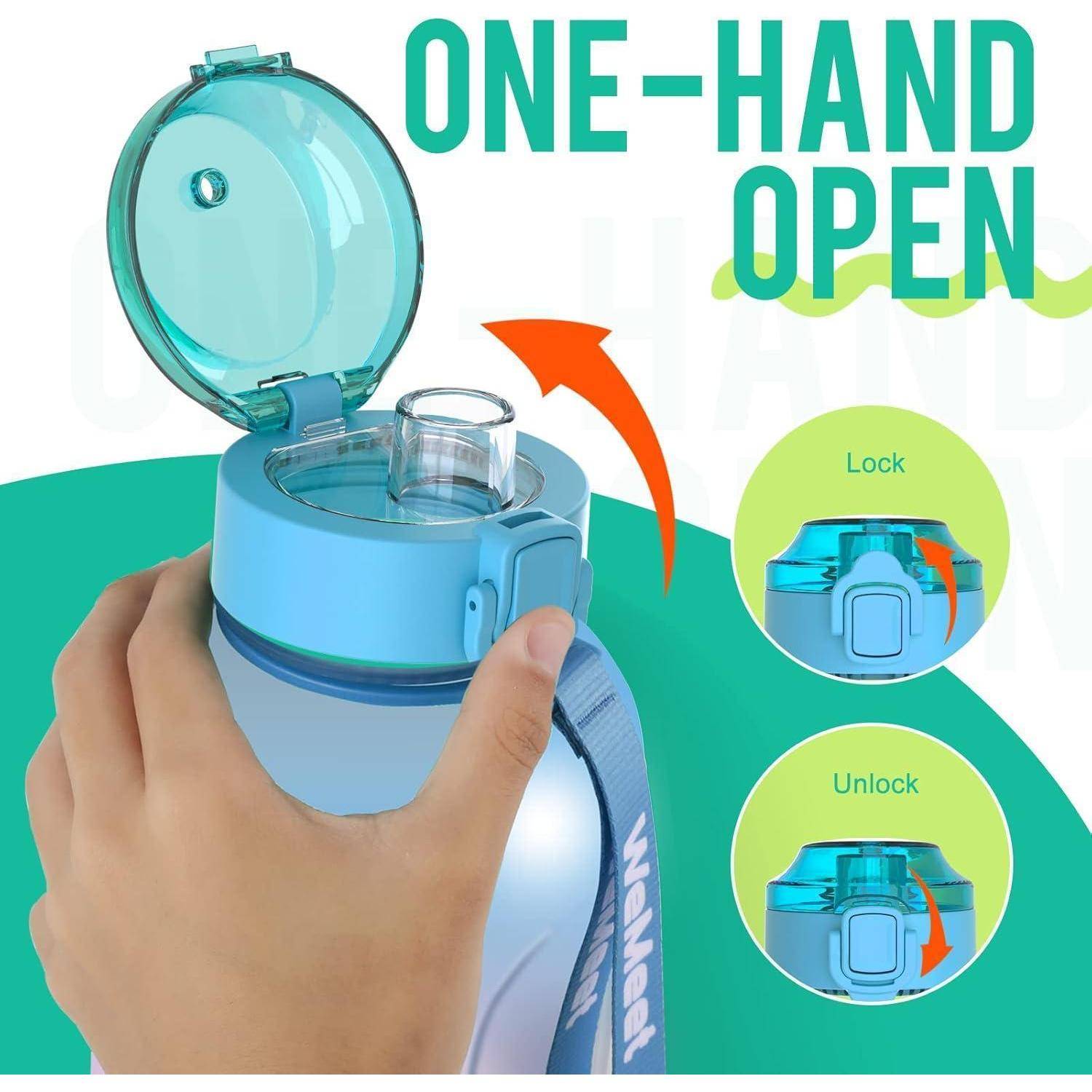 Trinkflasche 2L Sportflasche BPAfrei Tritan 2000 ml Blau Rosa