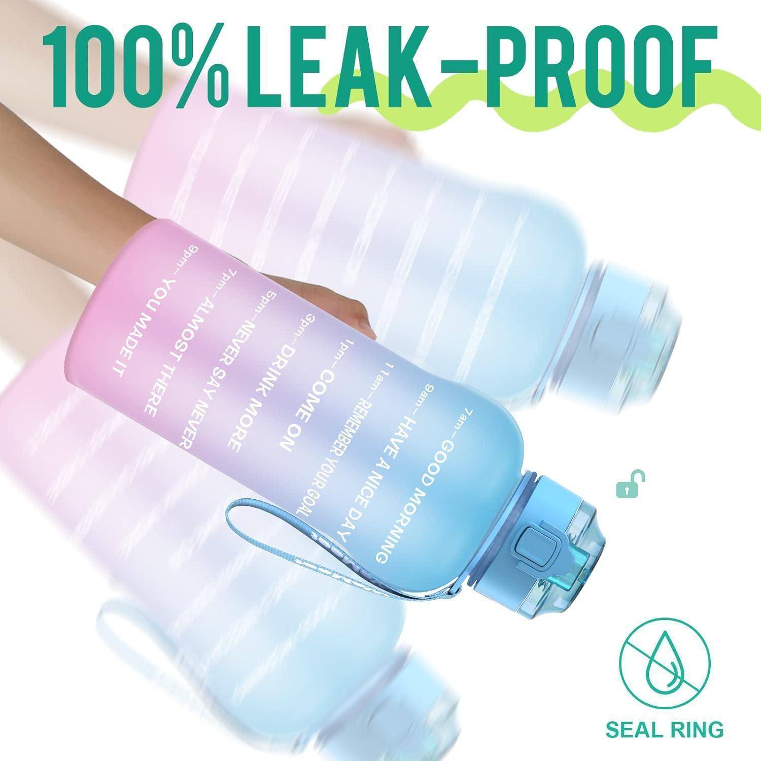 Trinkflasche 2L Sportflasche BPAfrei Tritan 2000 ml Blau Rosa