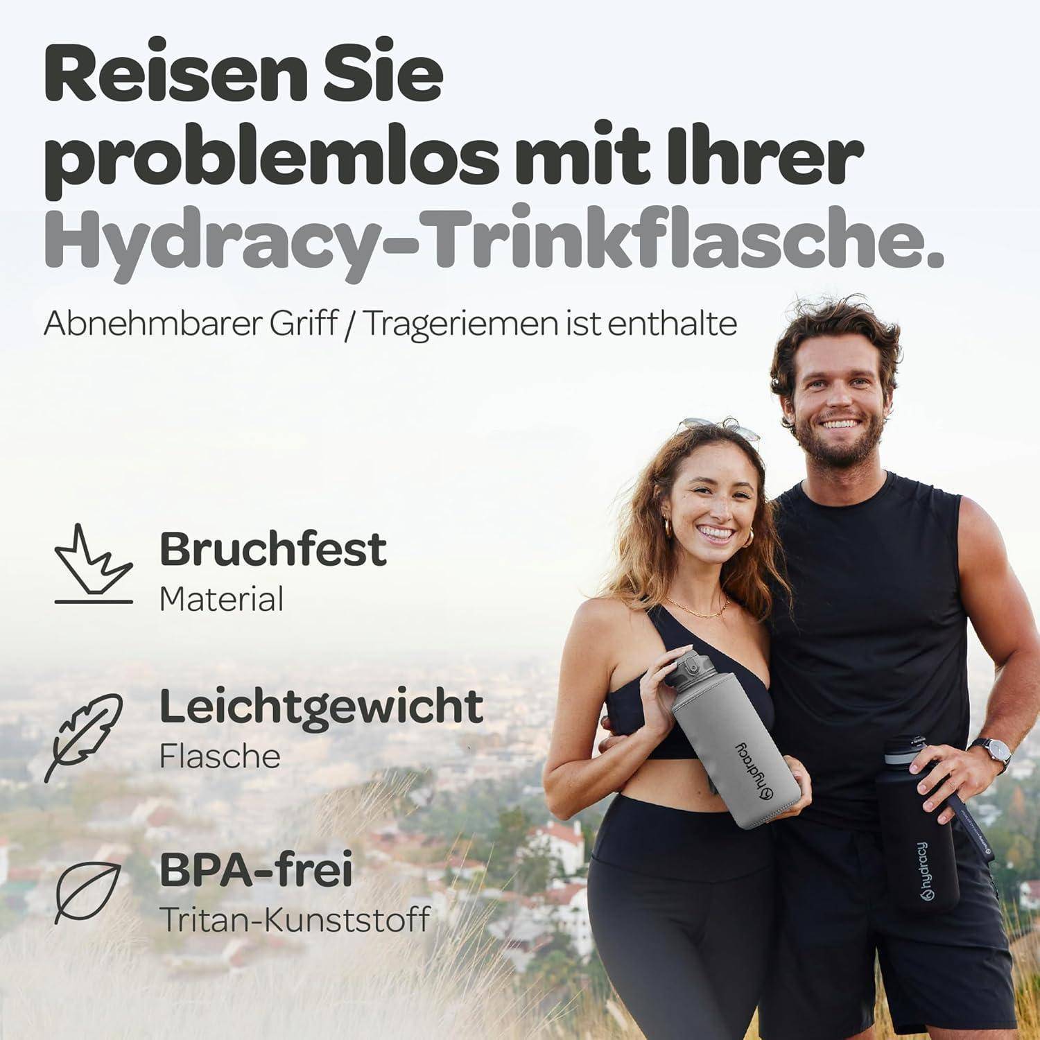 Trinkflasche Auslaufsicher BPAfrei 2L Strohhalm Silbergrau