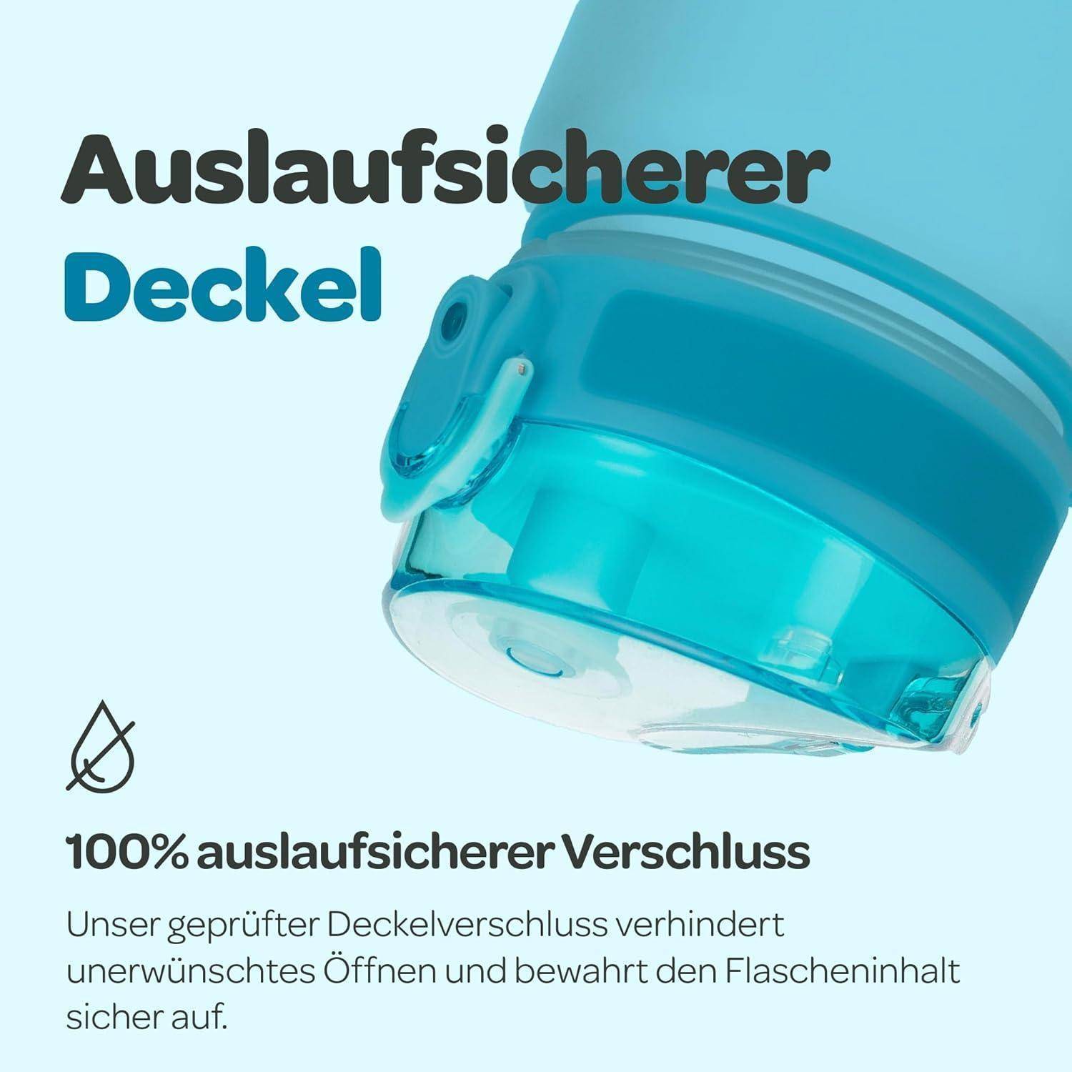 Trinkflasche Fruchteinsatz 500ml BPAfrei 500mL Schnelltrink Aqua Blau