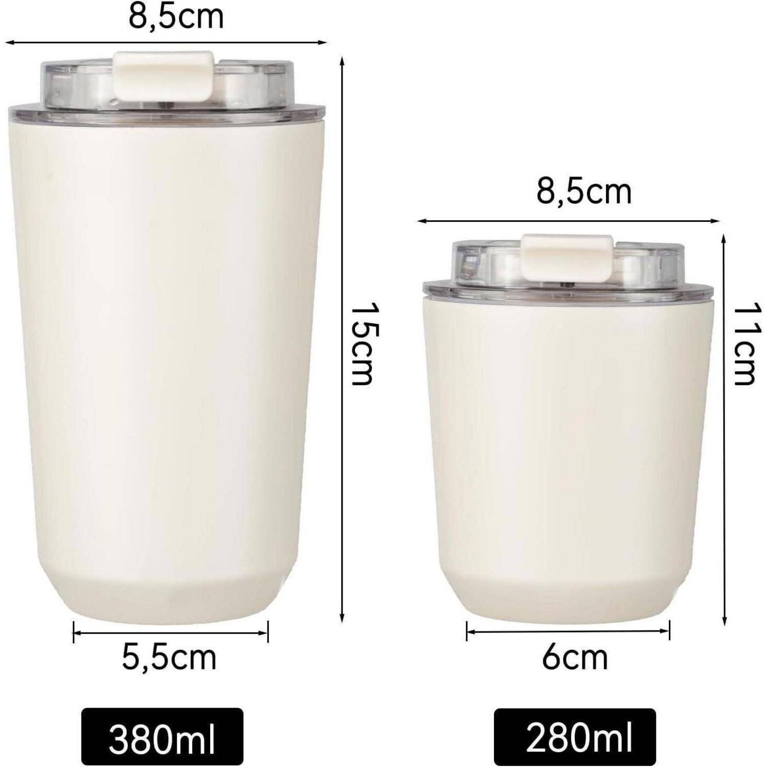 Kaffeebecher to go 280ml Thermobecher Auslaufsicher mit Deckel