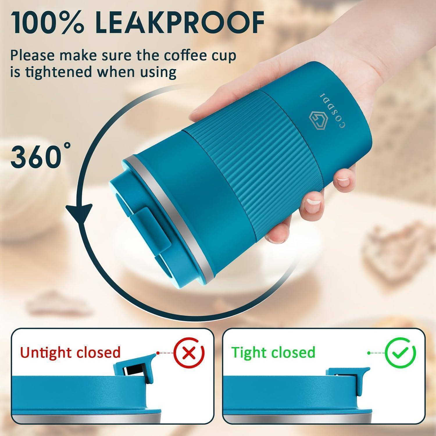 Thermobecher Isolierbecher Edelstahl 380ml Vakuum Auslaufsicher