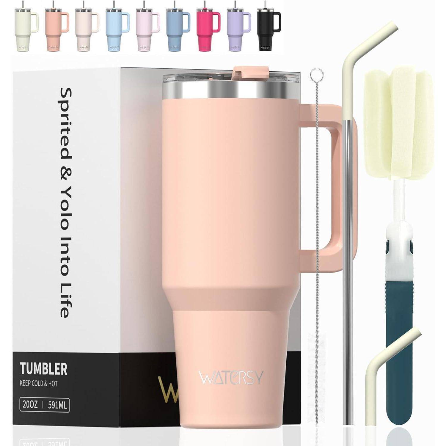 Thermobecher 20oz Edelstahl doppelwandig auslaufsicher 591 ml Pink