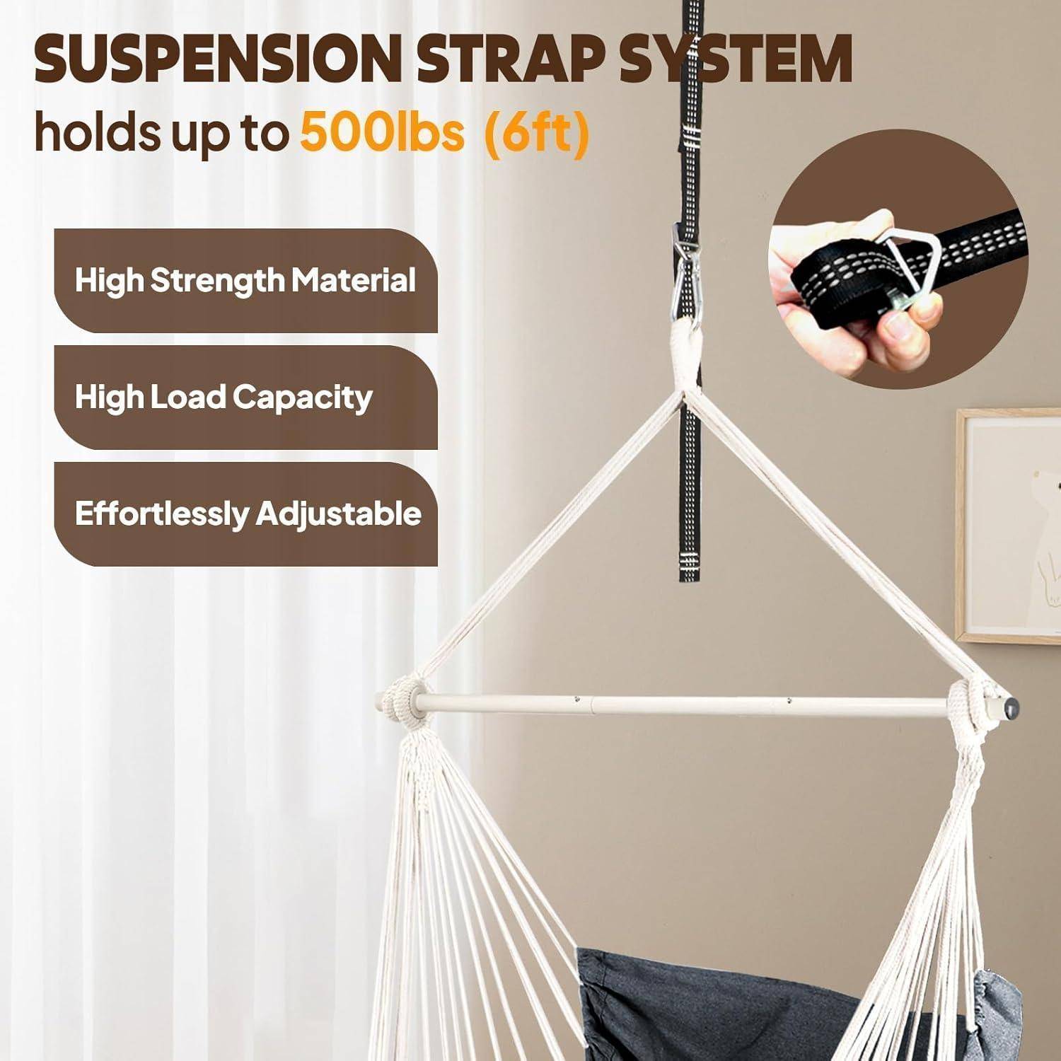 Aufhängeband-System, trägt bis zu 227 kg (1,8 m). Hochwertiges Material, hohe Tragfähigkeit, mühelos verstellbar.