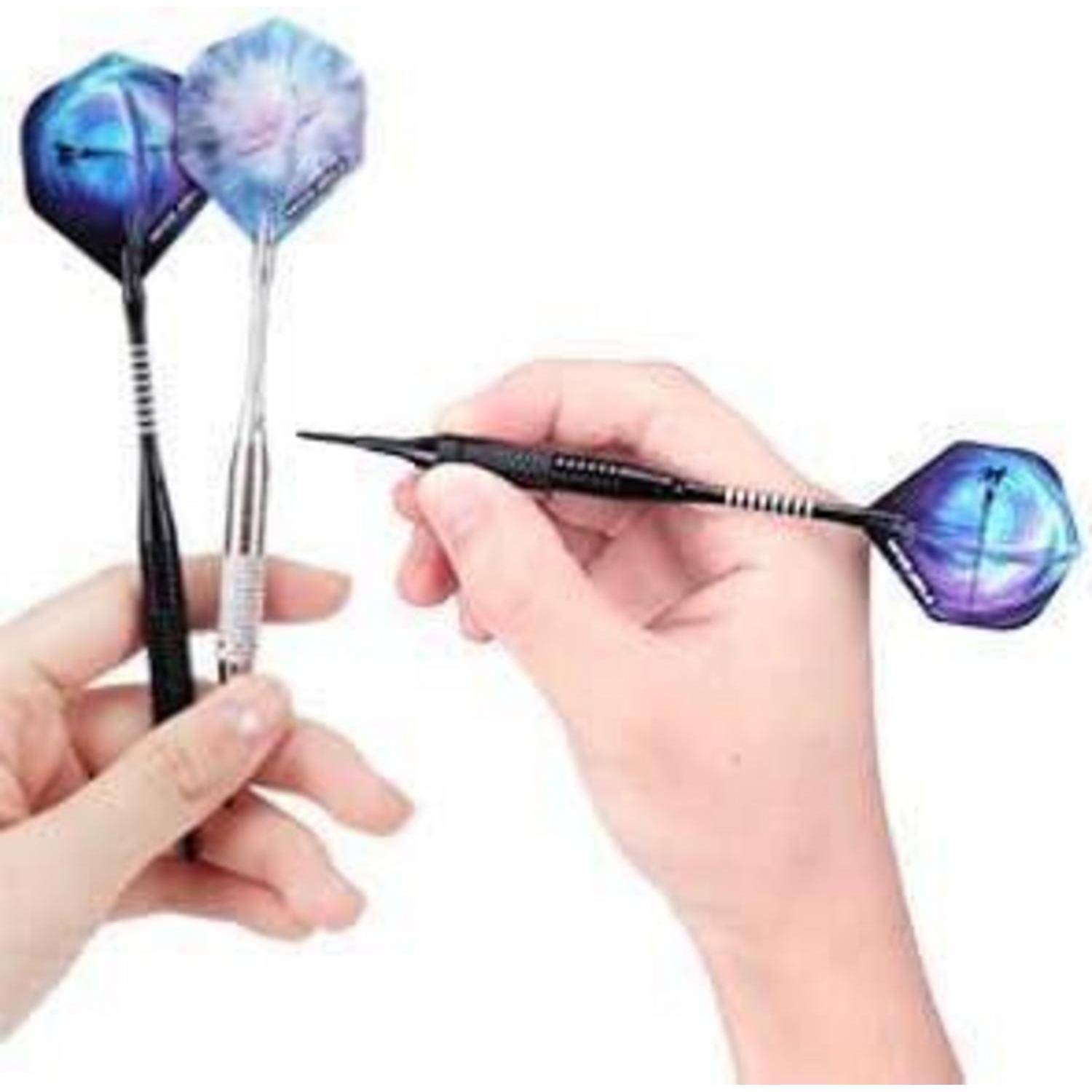 Softdartpfeile Set, 12 Stück, 18g, Kunststoffspitze, Schwarz/Silber