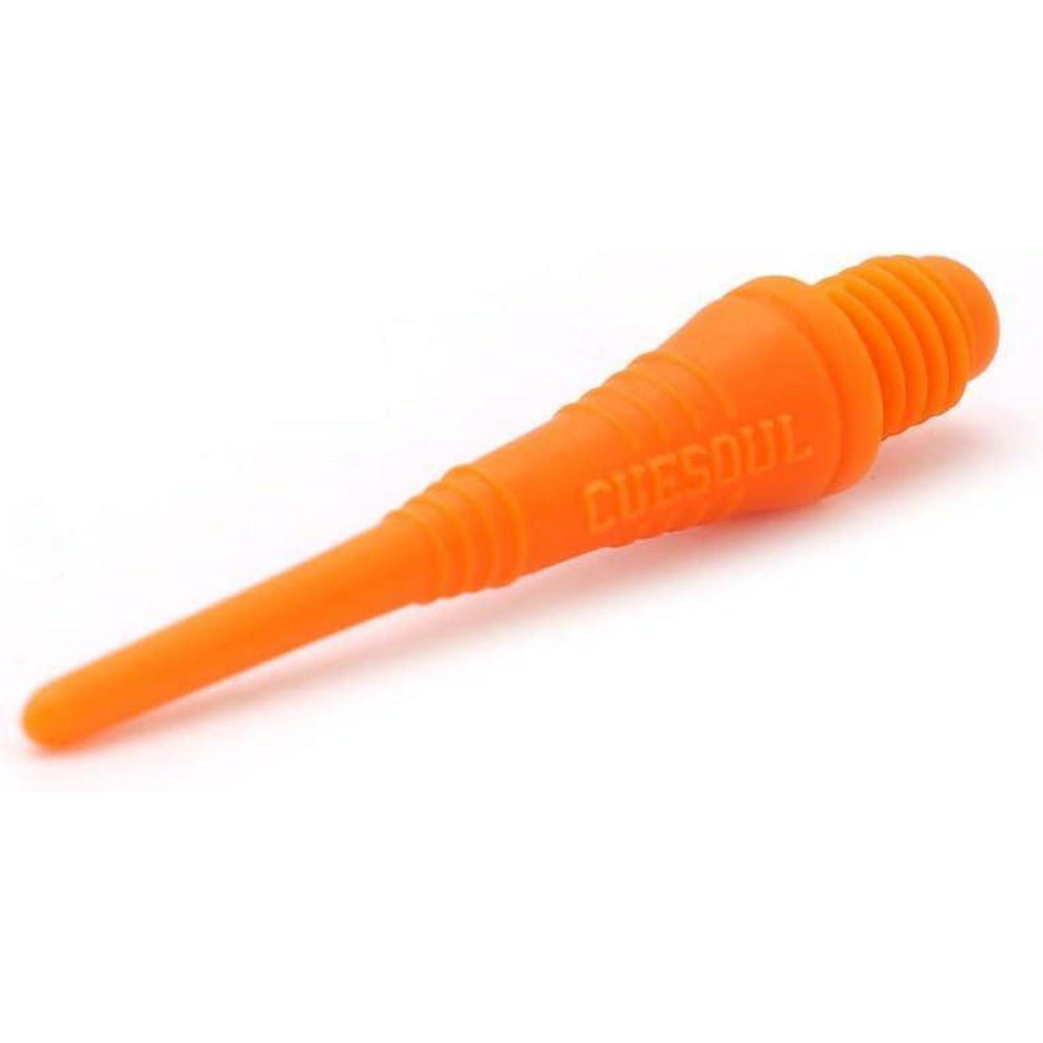 Orangefarbene Dartspitze mit der Beschriftung „CUESOUL