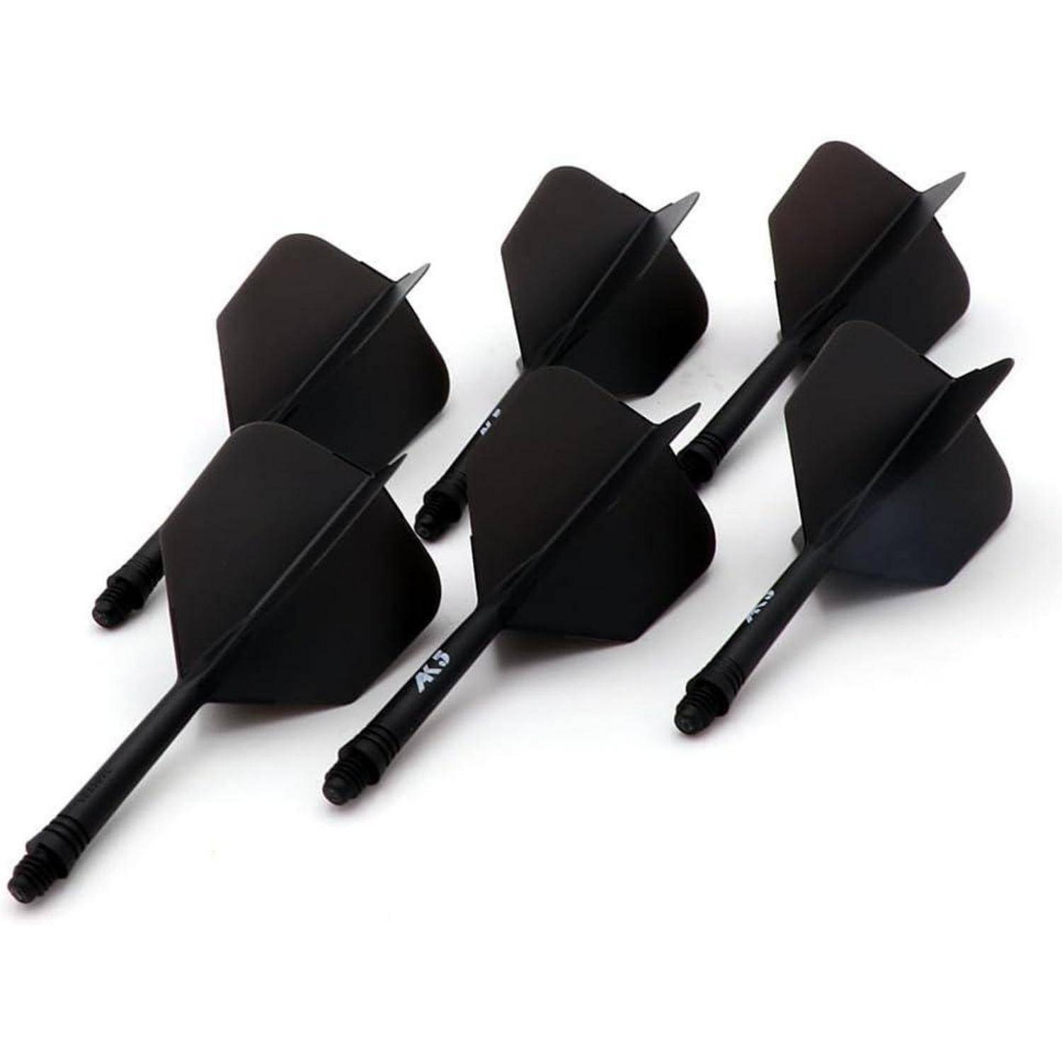 Dartschäfte Flights Schaftlänge 28mm große Flügelform komplett schwarz