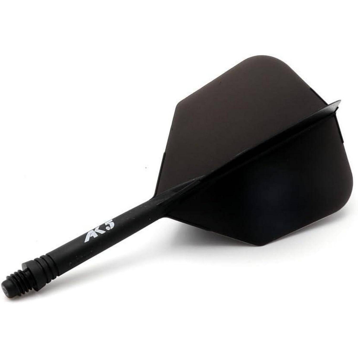 Dartschäfte Flights Schaftlänge 28mm große Flügelform komplett schwarz