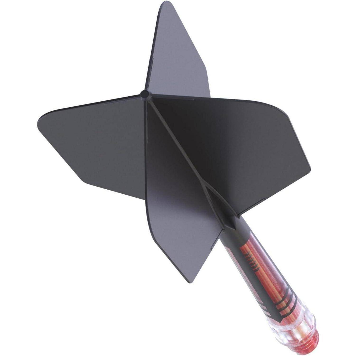 Dartschaft T19 Carbon Flight Big schwarzer Flug roter Schaft Größe 6