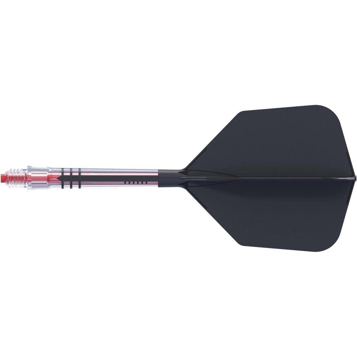 Dartschaft T19 Carbon Flight Big schwarzer Flug roter Schaft Größe 6