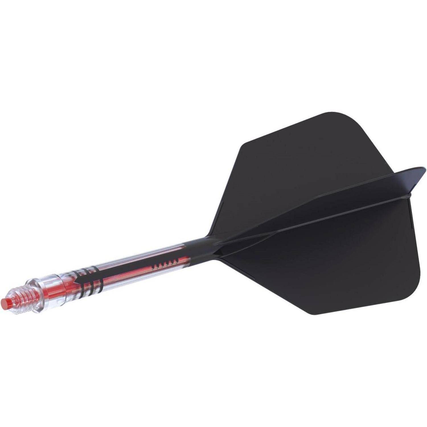 Dartschaft T19 Carbon Flight Big schwarzer Flug roter Schaft Größe 6