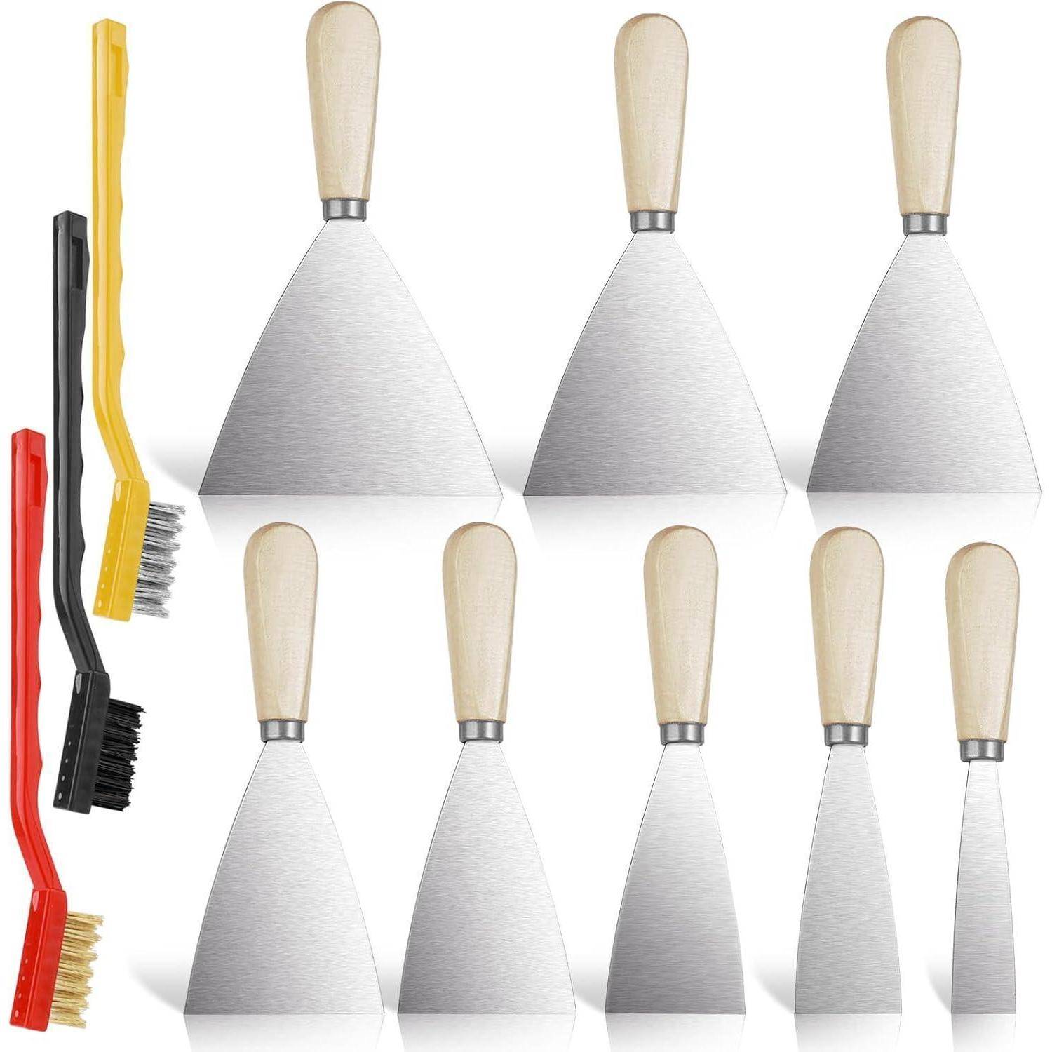 Spachtelset 8-teilig Edelstahl rostfrei 3 Metallbürsten
