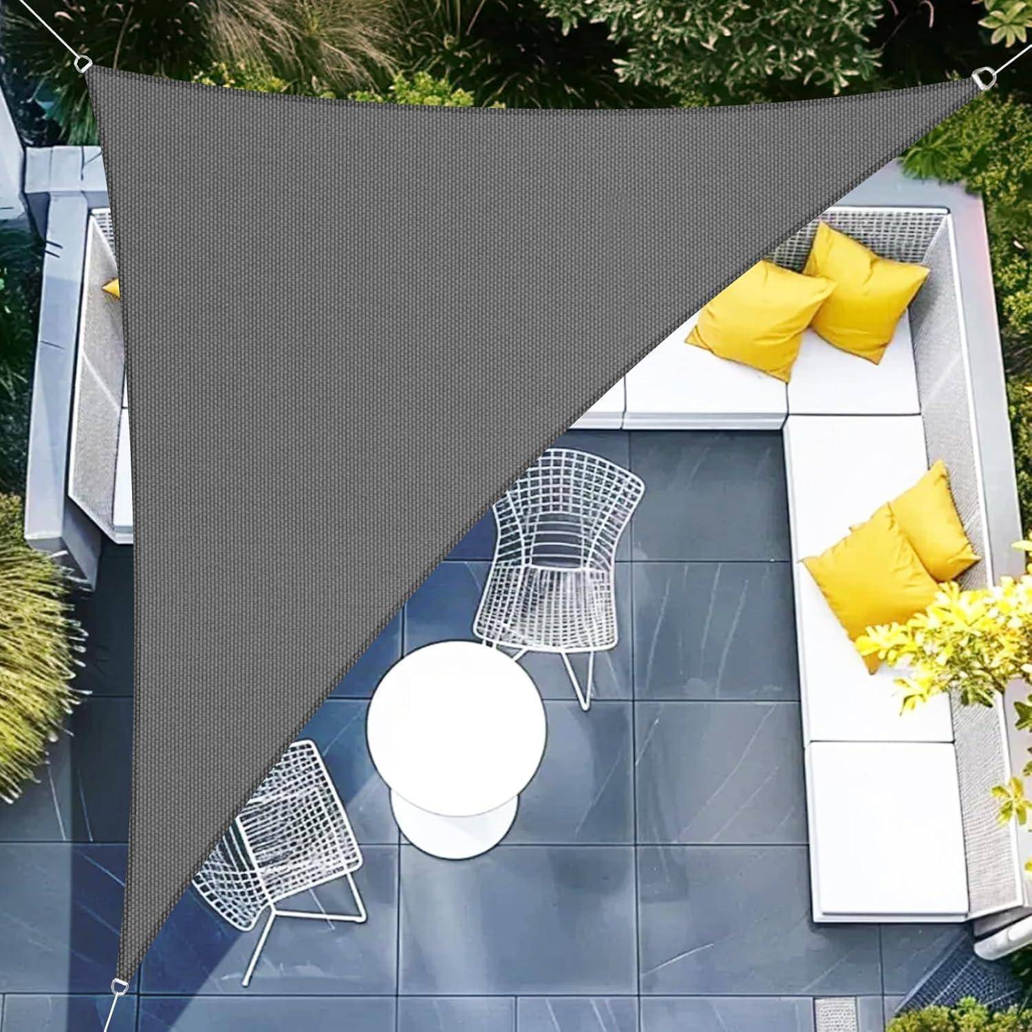 Sonnensegel Dreieckig Wasserdicht 95ProzentUVSchutz 5x5x7 Anthrazit