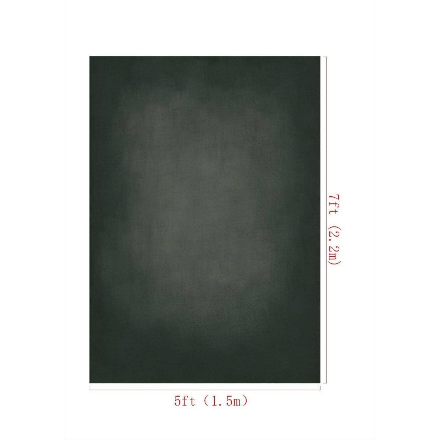 Ein schwarzer Hintergrund mit markierten Abmessungen: Breite '5 Fuß (1,5 m)', Höhe '7 Fuß (2,2 m)'.
