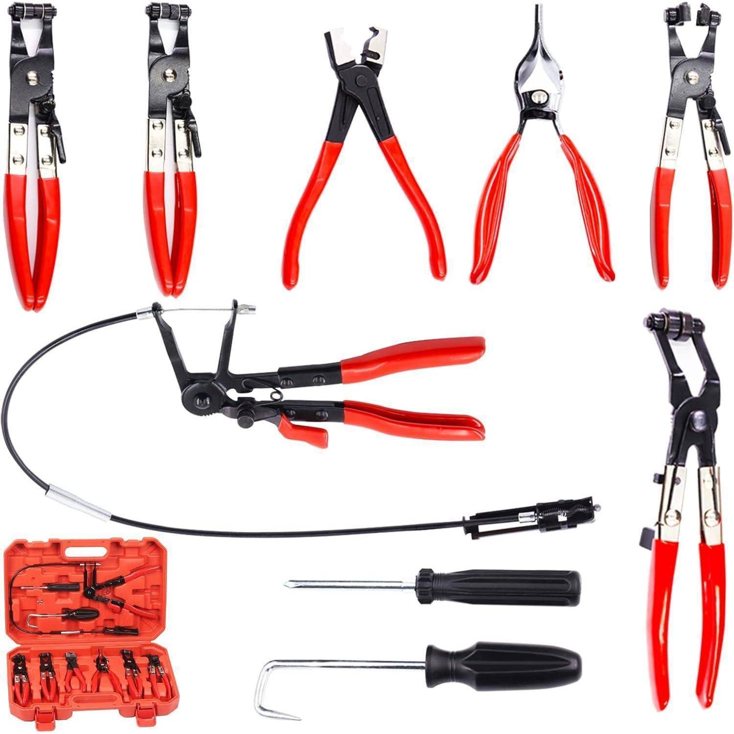 Schlauchklemmenzangen Schlauchschellenzangen Bowdenzug Satz Rot