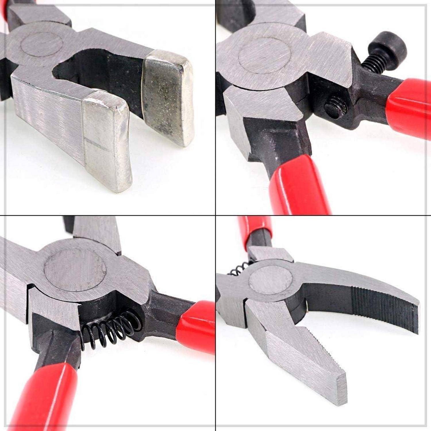 Brechzangen-Set 2in1 Gummispitzen flache gebogene Backen für Buntglas