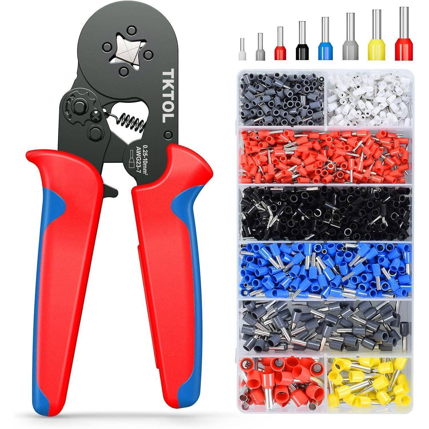 Crimpzange Aderendhülsenzange Set 1200 Hülsen 0,25-10 mm2 Ratsche