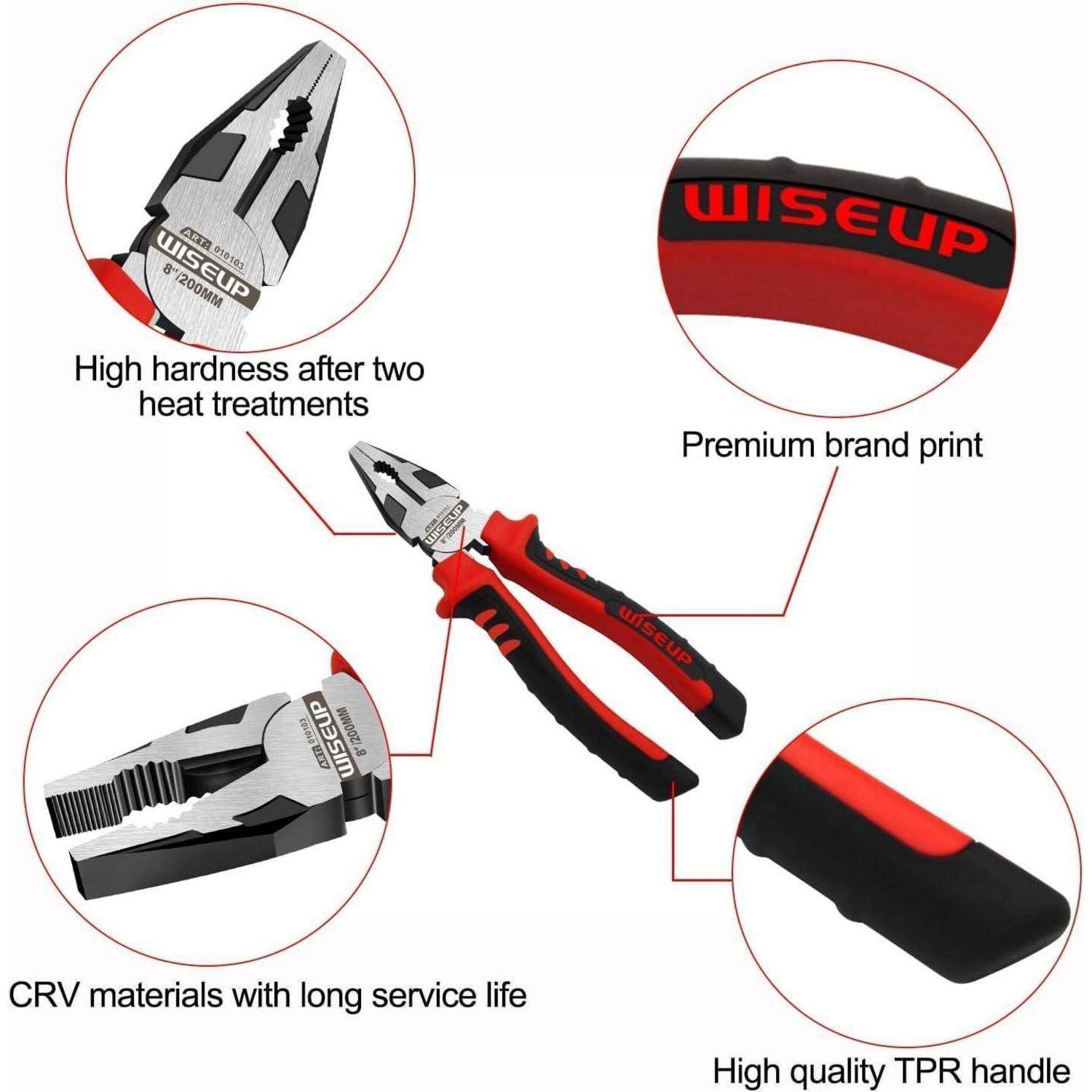 Kombizange 20 cm CrV mit Seitenschneider für Kupfer Aluminium