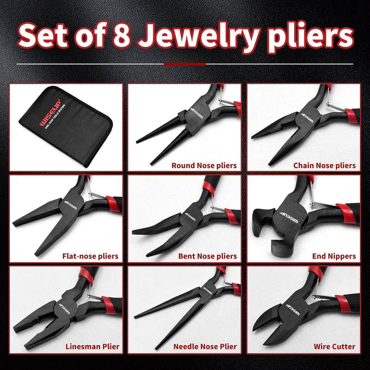 Zangen-Set 8-teilig Mini mit Tasche für Schmuck und Elektronik