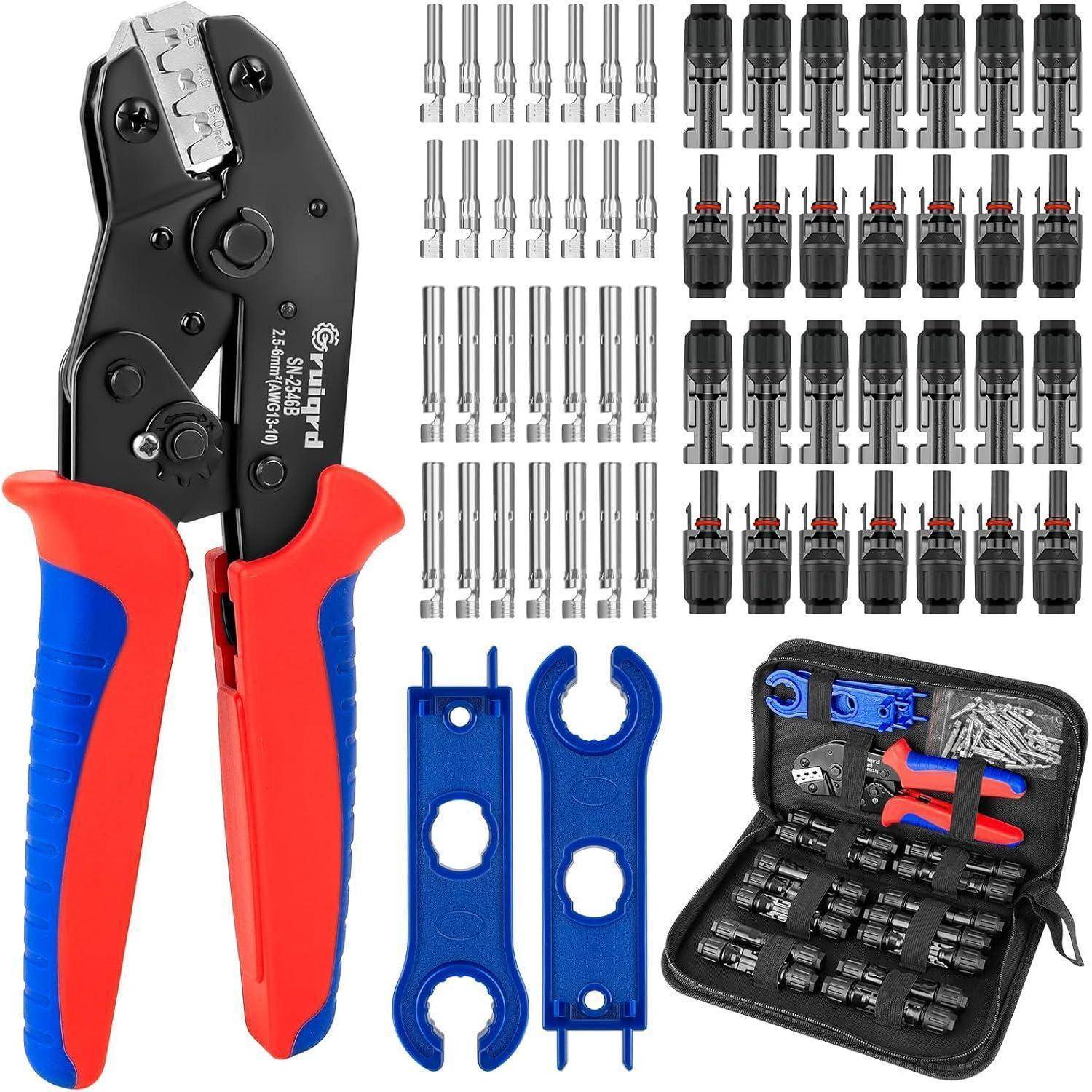 Crimpzange Set Solar 2,5/4/6 mm² PV 14 Paar Stecker