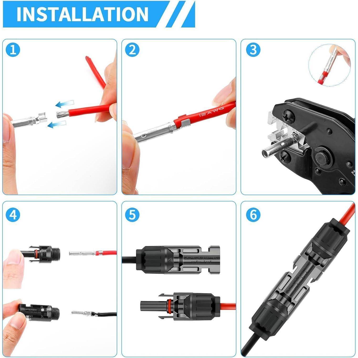 Crimpzange Set Solar 2,5/4/6 mm² PV 14 Paar Stecker