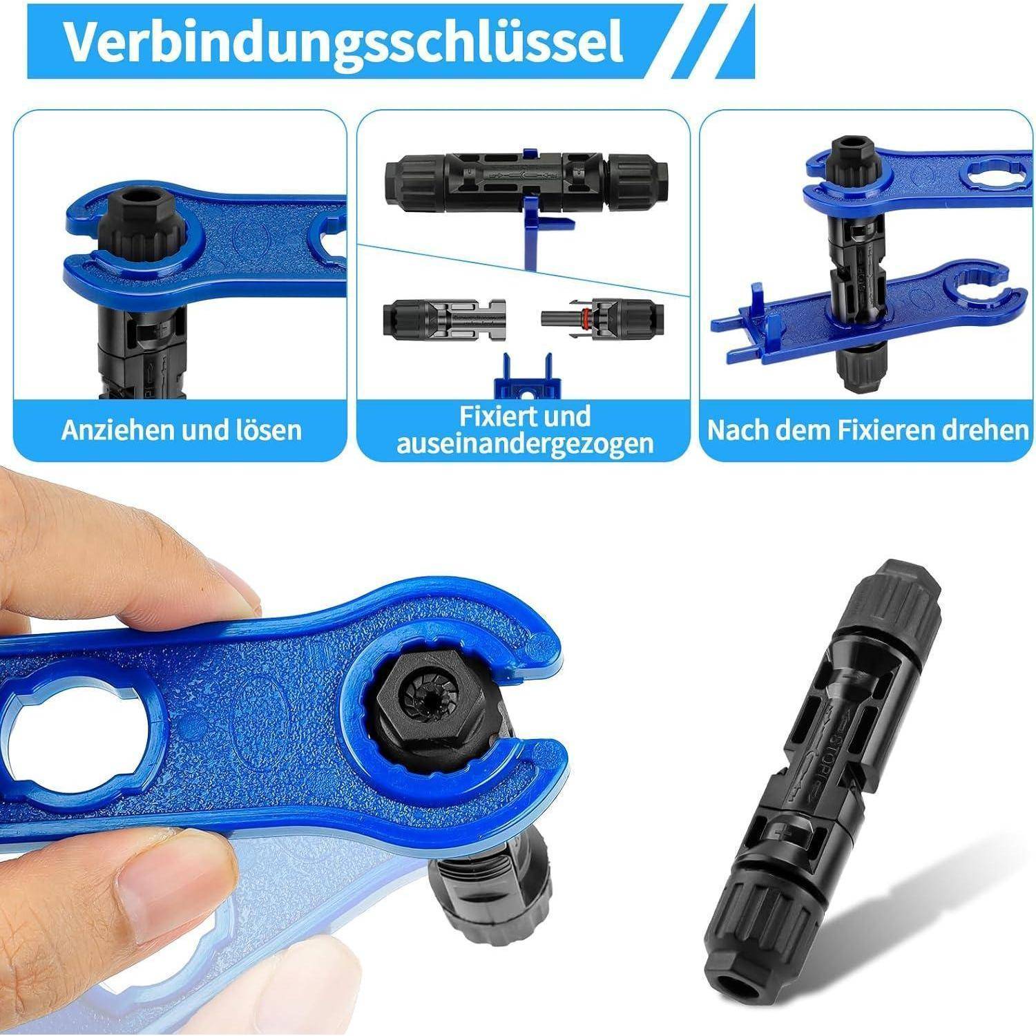 Crimpzange Set Solar 2,5/4/6 mm² PV 14 Paar Stecker