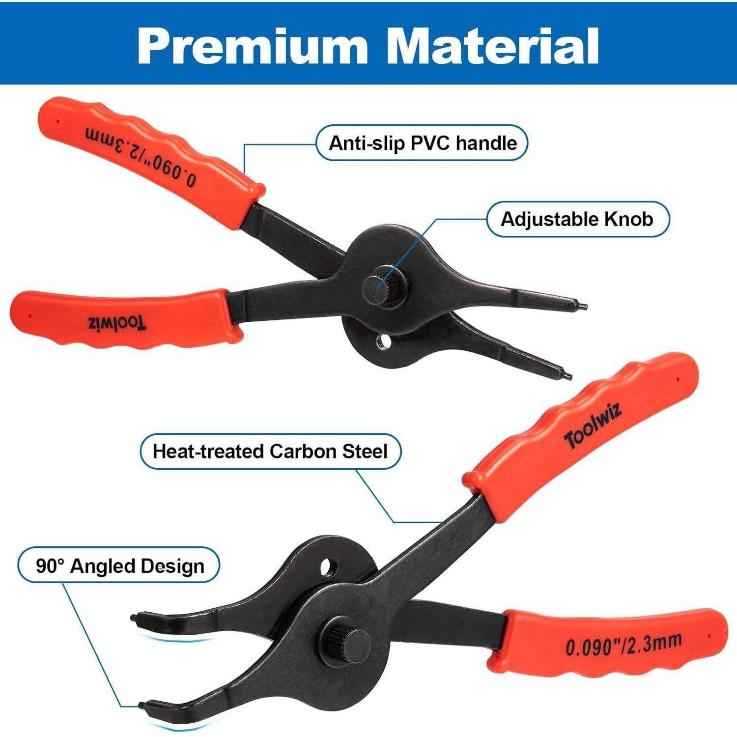 Sprengringzangen-Set 10-teilig intern extern gebogen Koffer