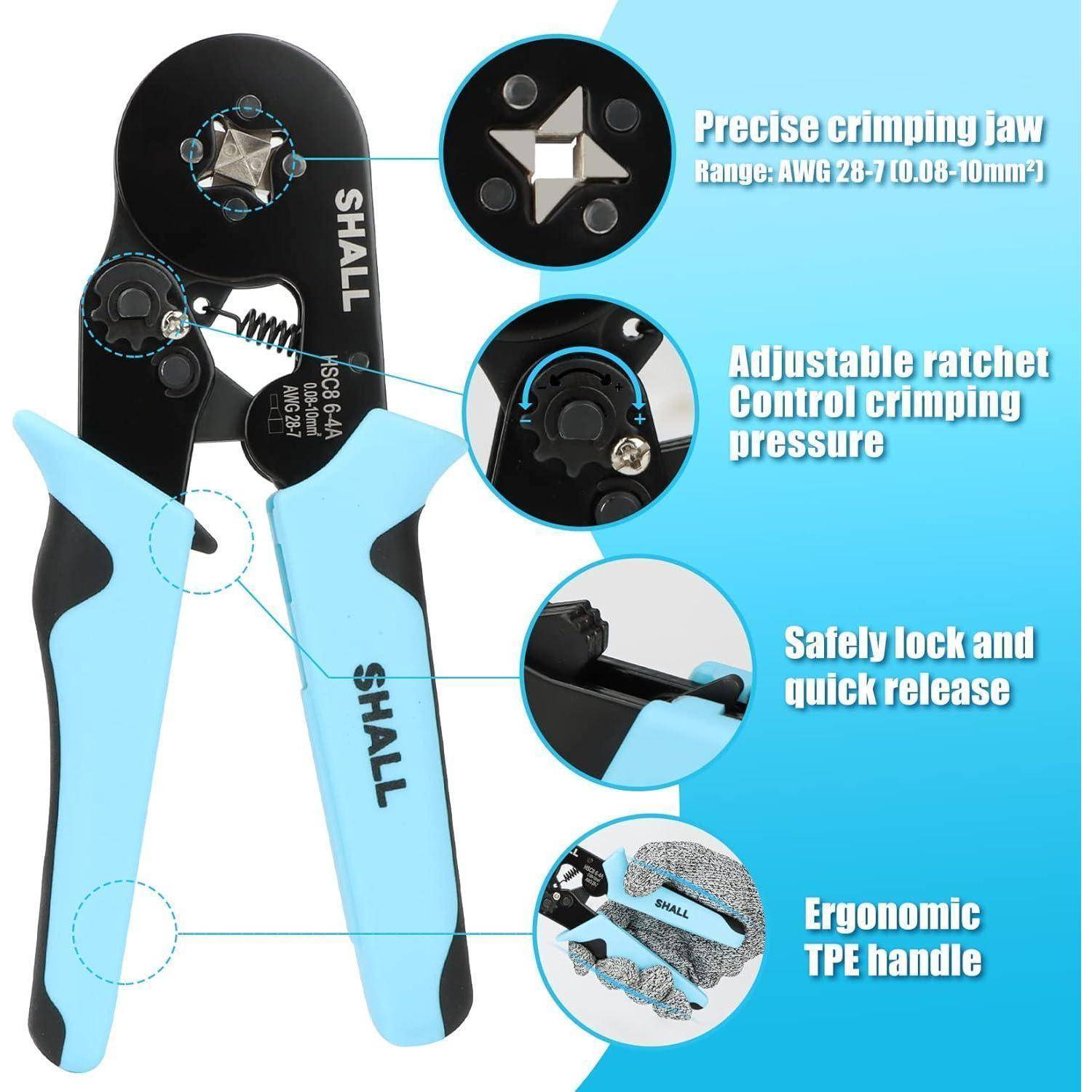 Crimpzangenset 1800tlg Aderendhülsen 0,08-10 mm² Ratsche Tasche