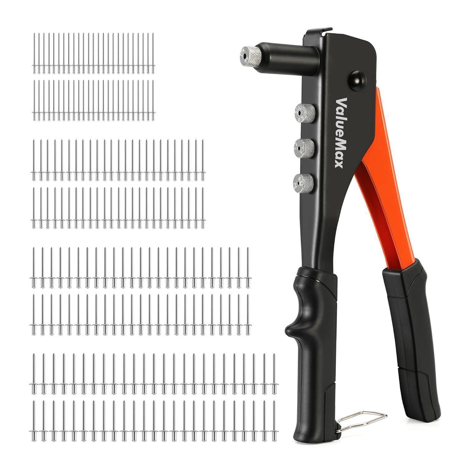 Nietzange Set 4in1 Handnietzange mit 200 Nieten 2,4-4,8 mm