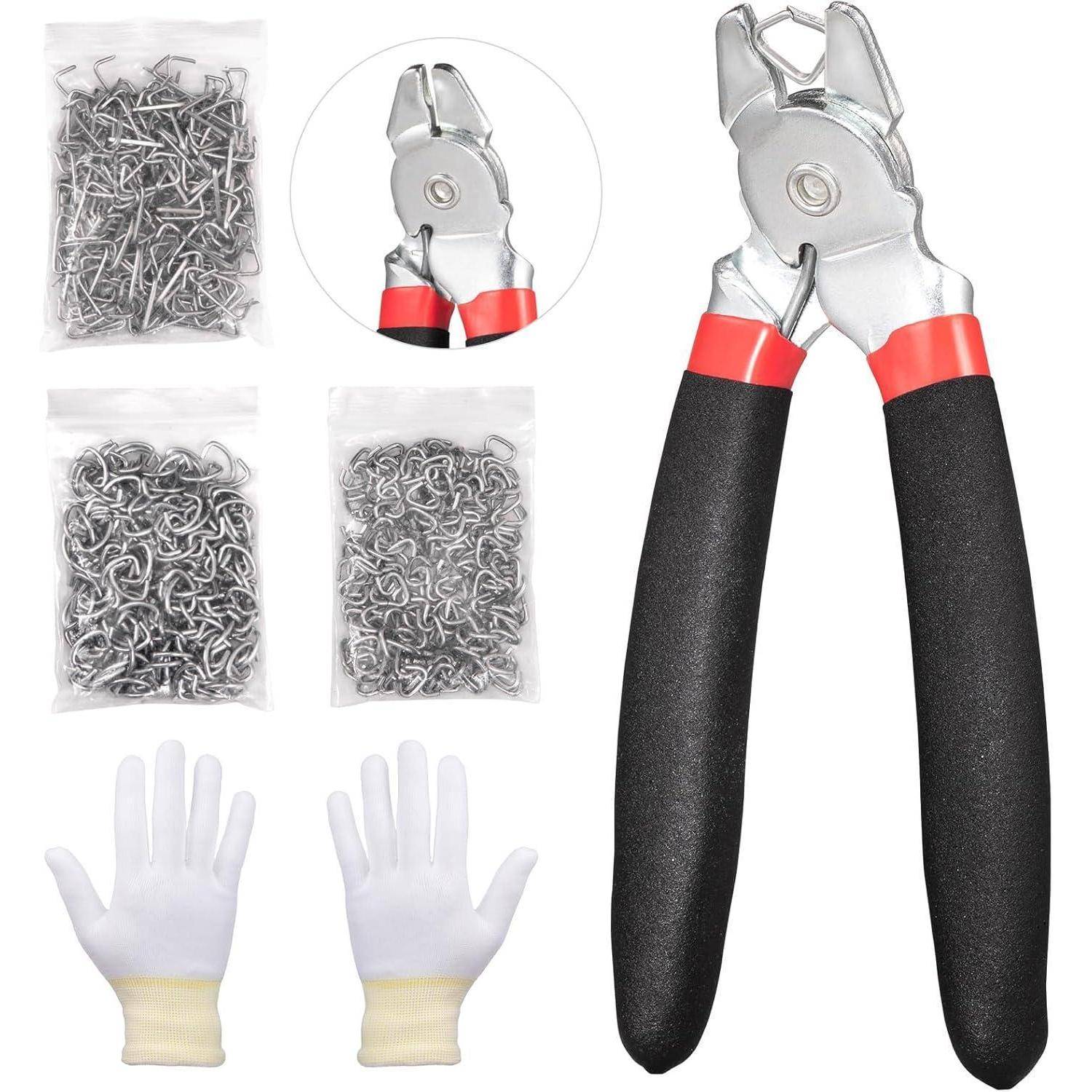 Schweineringzangen Set 360pcs Hog Rings Abgewinkelte Hog-Ring-Zange