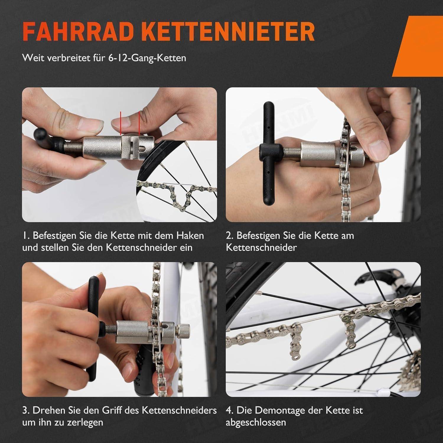 Kettennieter Fahrrad 6-12 fach Reparatur mit Ersatzpin
