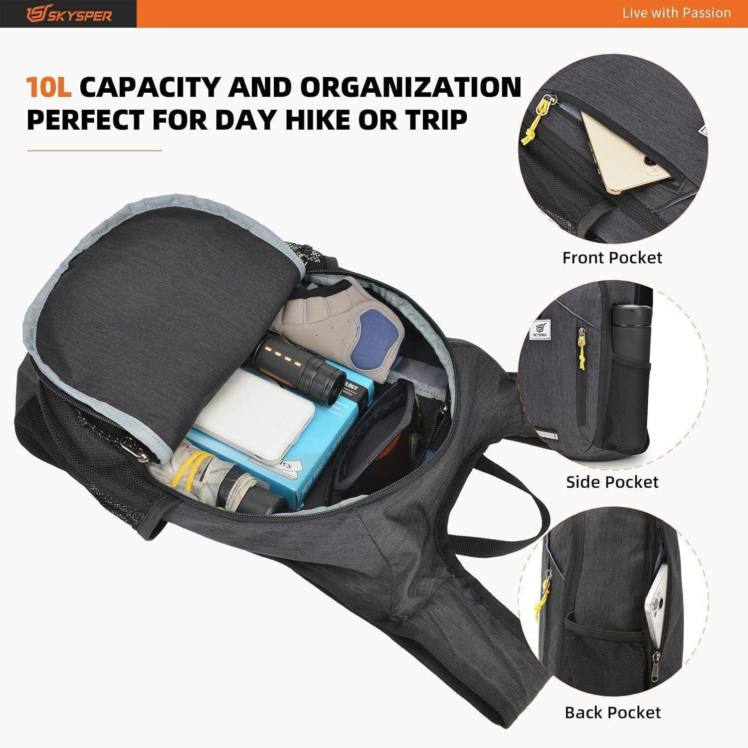 10L Faltbarer Rucksack Wanderrucksack Daypack Reiserucksack für