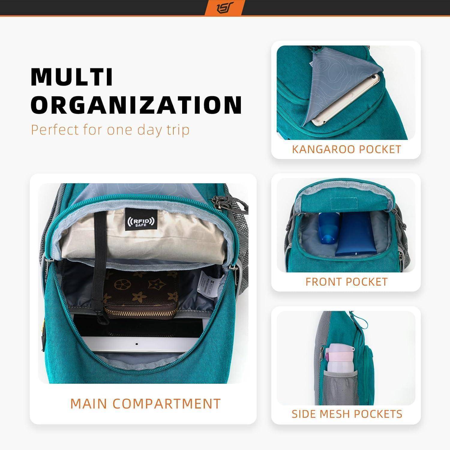 Leichte Herren Brusttasche Sling Bag Wasserfest Crossbody Pack für