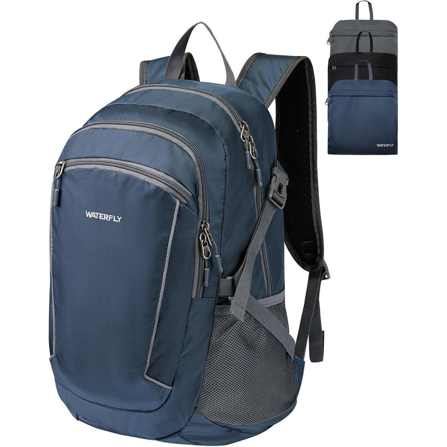 Faltbarer Wander-Rucksack 28L für Outdoor Wandern Camping - Dunkelblau