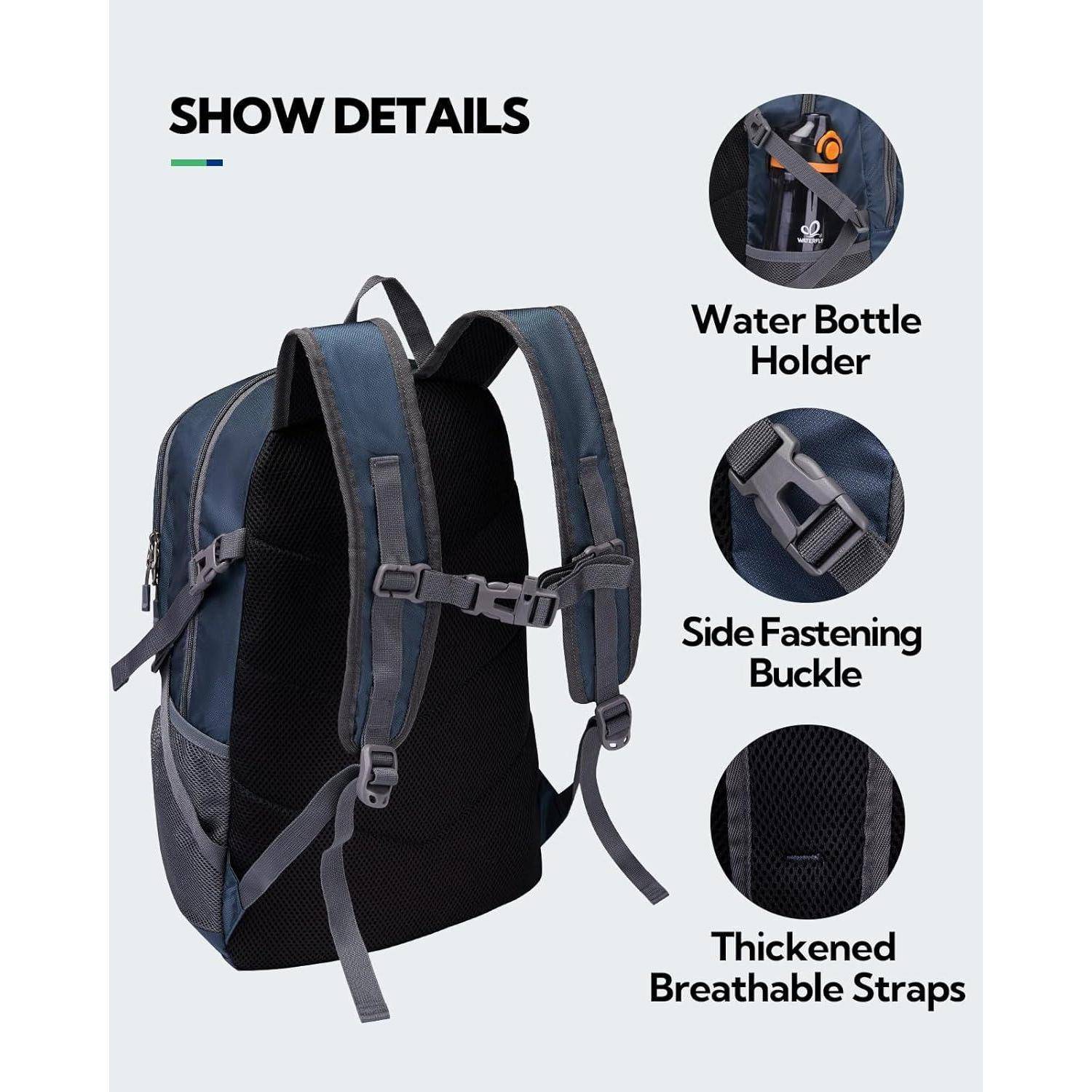 Faltbarer Wander-Rucksack 28L für Outdoor Wandern Camping - Dunkelblau