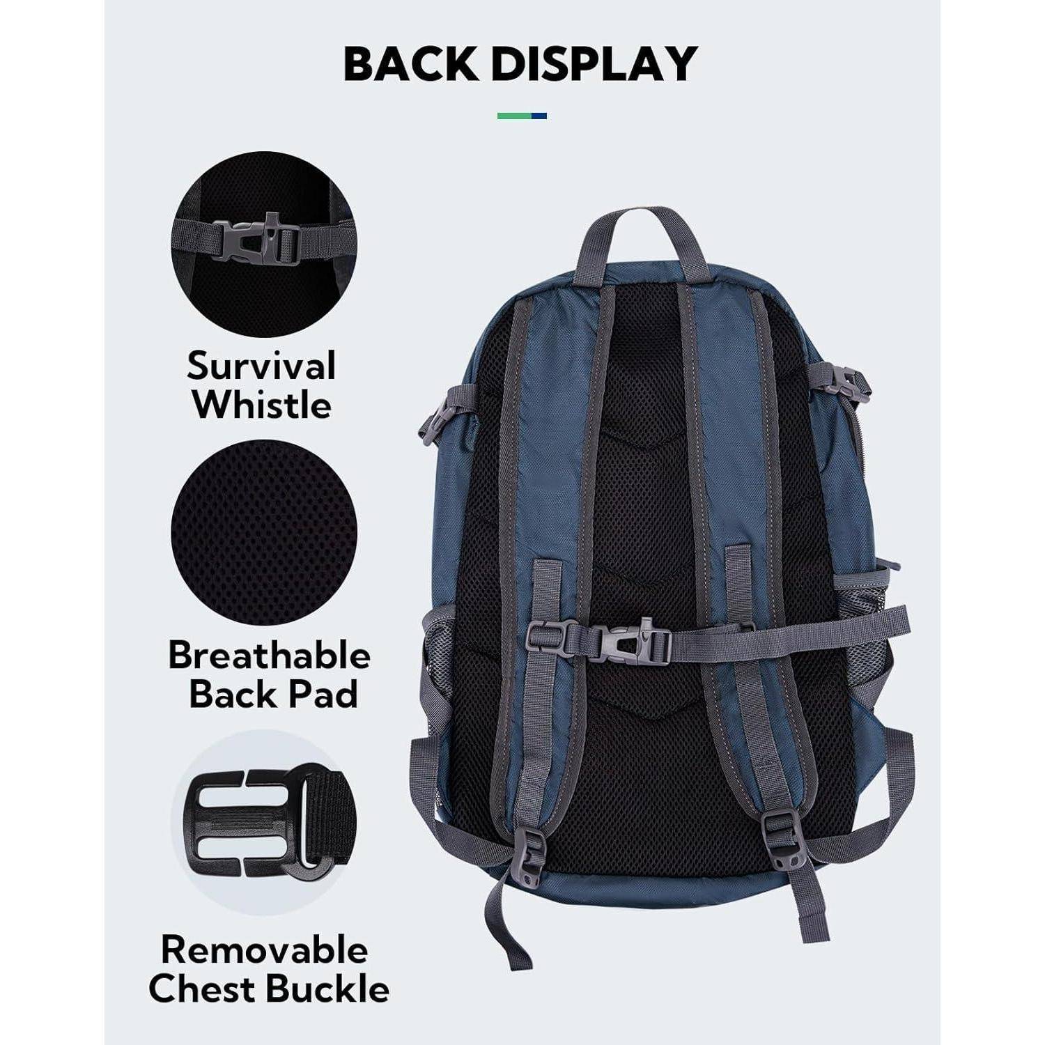 Faltbarer Wander-Rucksack 28L für Outdoor Wandern Camping - Dunkelblau