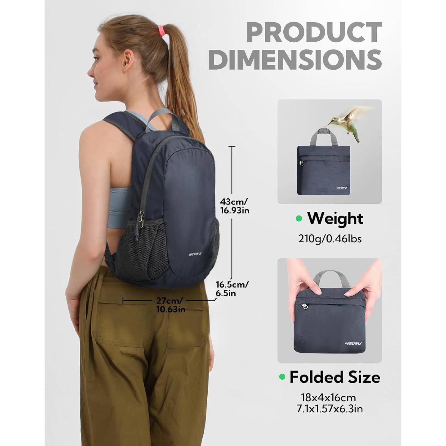 Ultraleichter Faltbarer Wanderrucksack 18L für Sport Outdoor Reisen