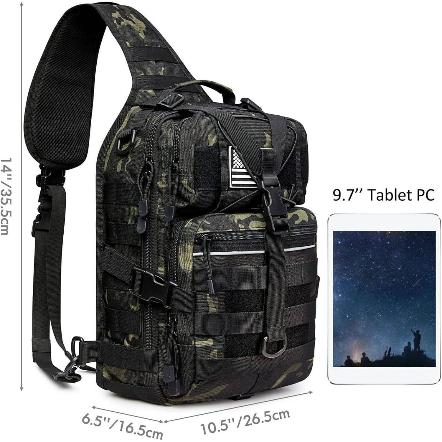 Tactical Sling Rucksack Groß Militär Umhängetasche Outdoor Camping