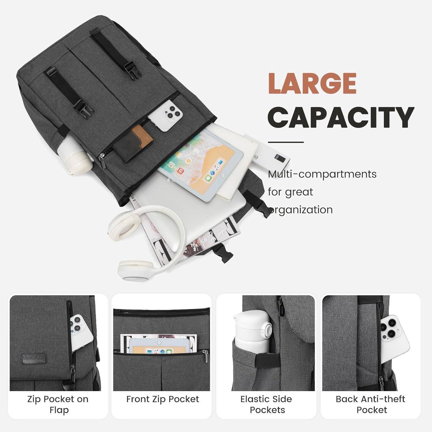 Rucksack Damen Herren 15.6 Zoll Laptop Schulrucksack Teenager