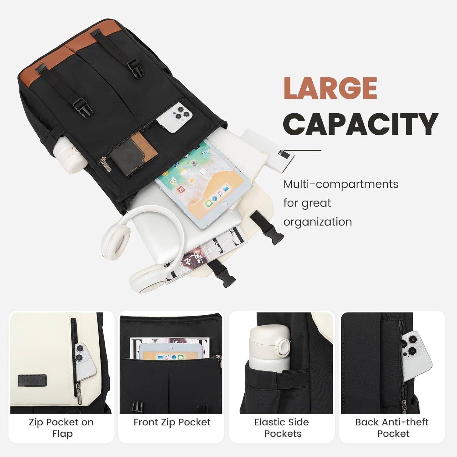 Rucksack Damen Herren 15.6 Zoll Laptop Schulrucksack Wasserdicht Uni