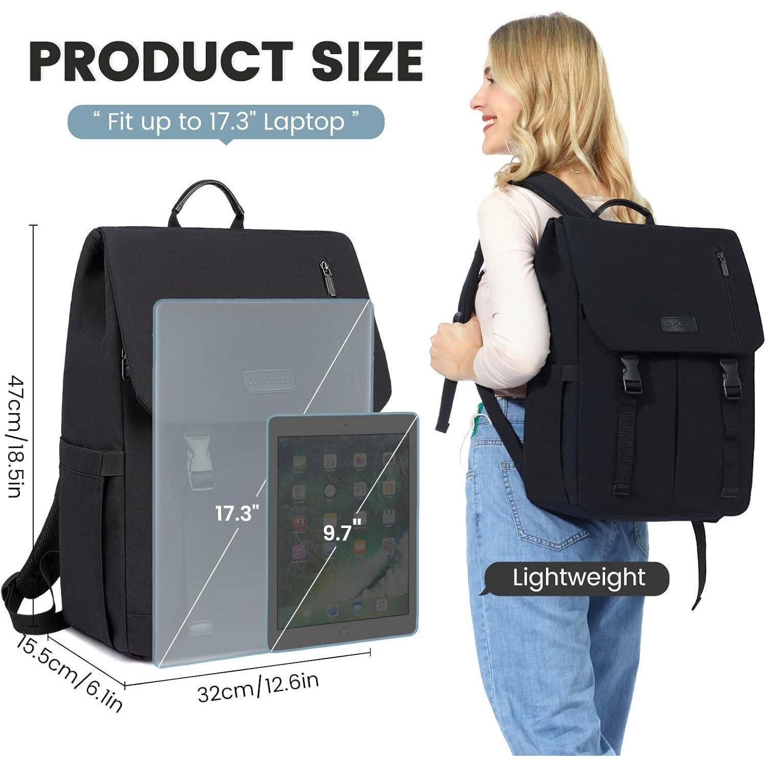 Laptop-Rucksack Damen Herren Groß 17.3 Zoll Wasserdicht Uni Schule