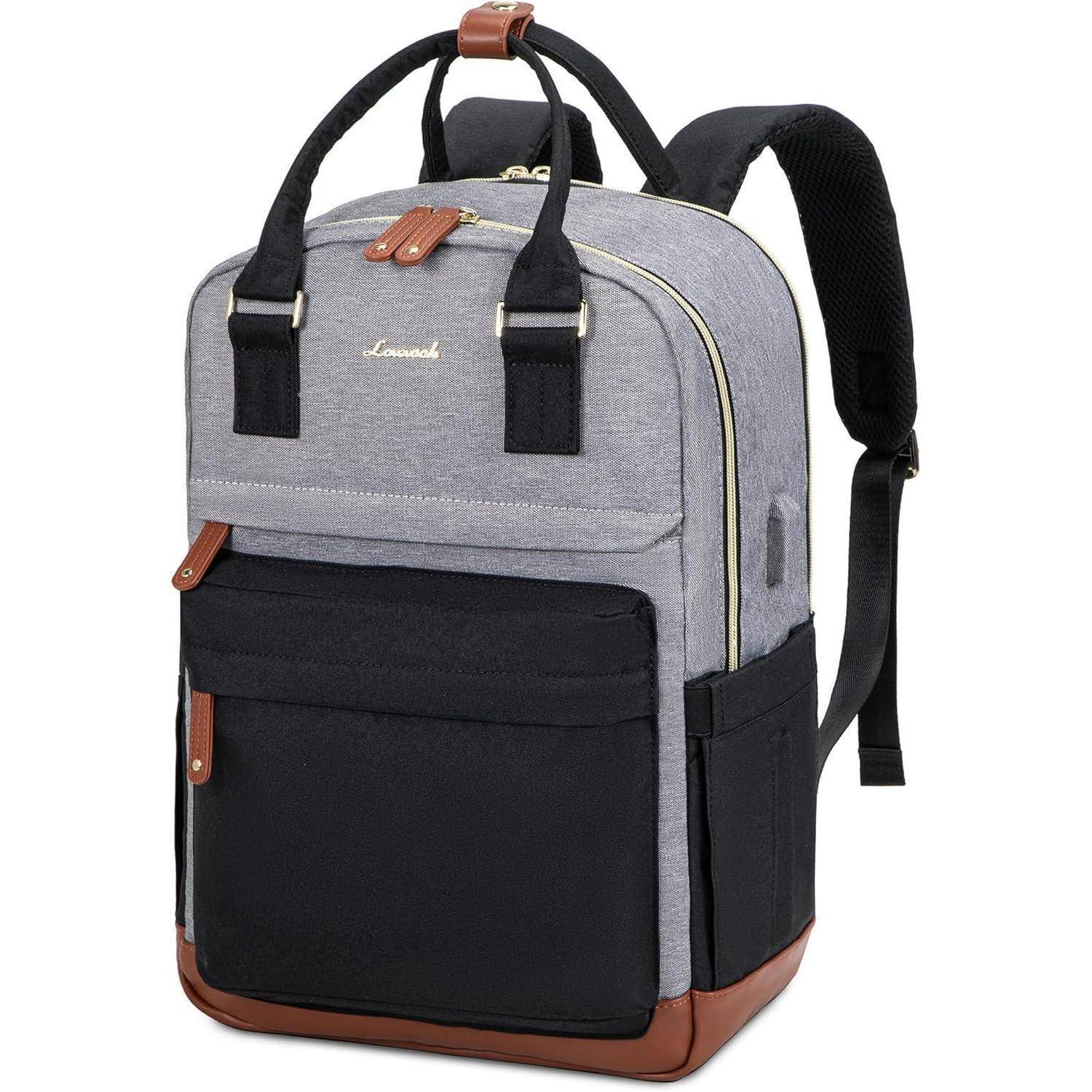 Schulrucksack Mädchen Teenager Schwarz 15,6 Zoll Laptop-Fach