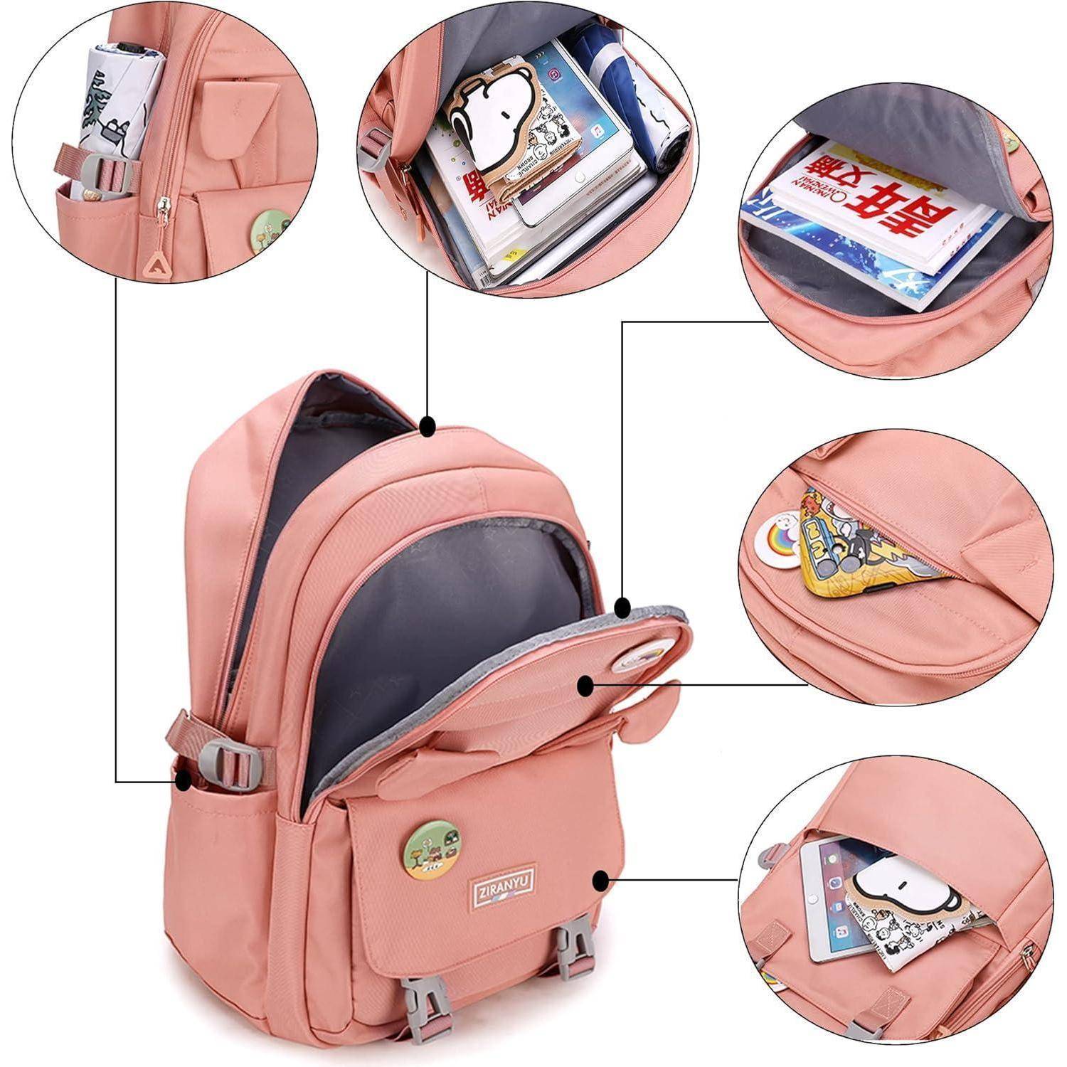 Rucksack Damen Schulrucksack Mädchen Teenager Laptop 15,6 Zoll