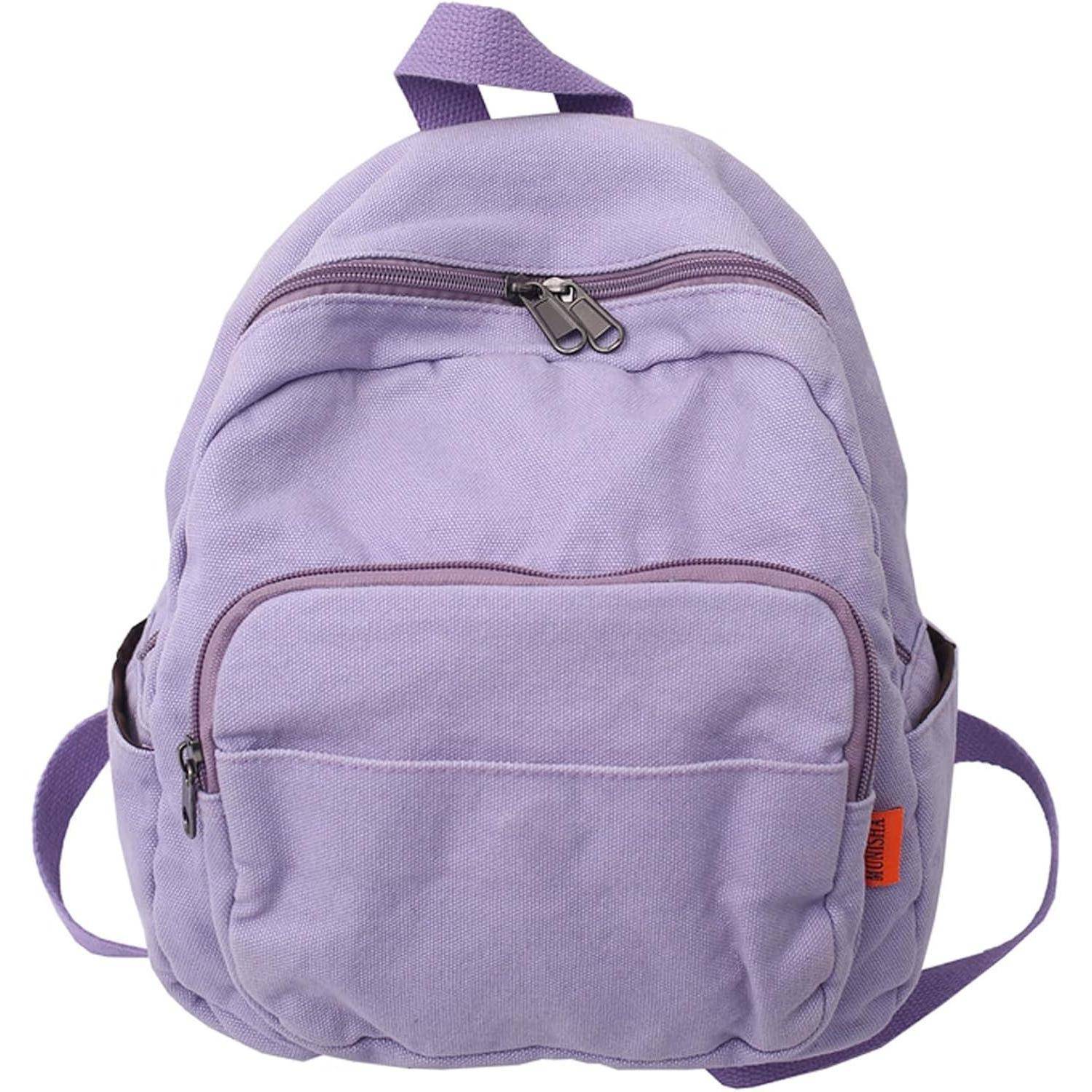 Damen Rucksack Canvas Klein Lila für Schule Reise Arbeit Wandern