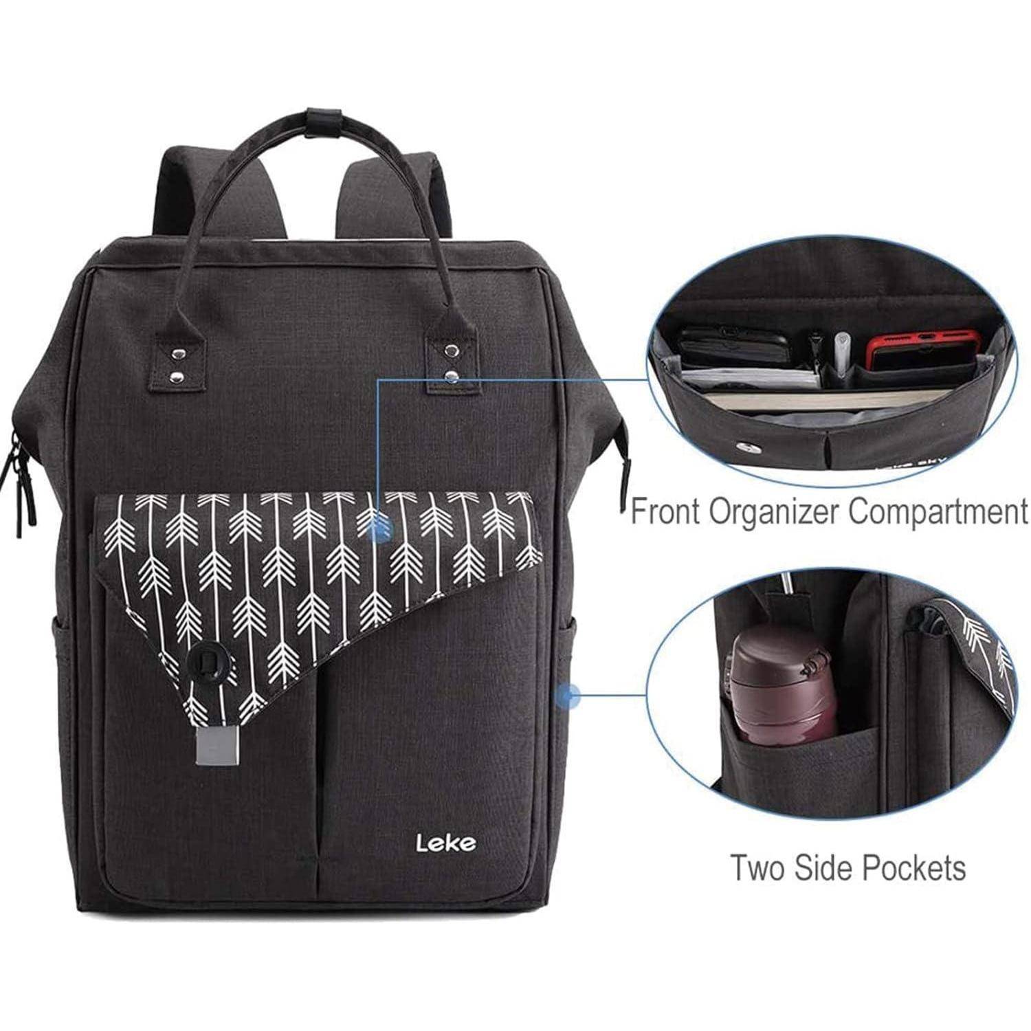 Rucksack Damen Wasserdicht Anti Diebstahl Laptopfach Schwarz 15.6 Zoll