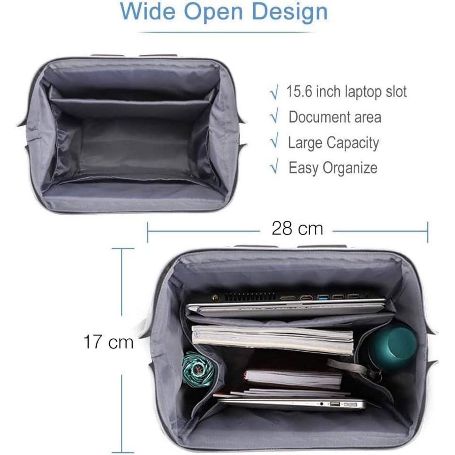 Rucksack Damen Wasserdicht Anti Diebstahl Laptopfach Schwarz 15.6 Zoll