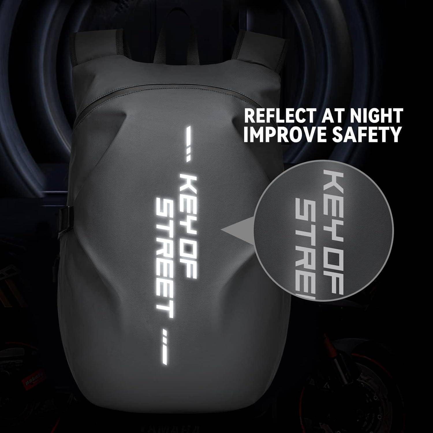 Motorradrucksack Herren wasserdichter Helmrucksack Laptoptasche Grau