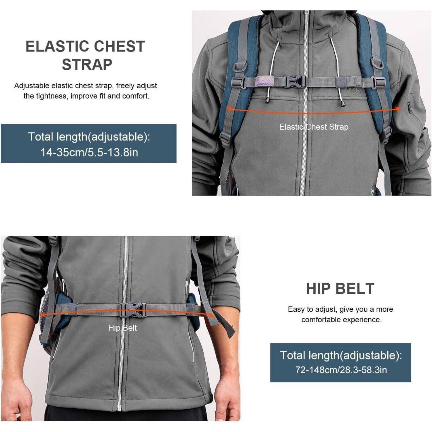 Wanderrucksack 40L Herren Damen Trekkingrucksack Backpacker Outdoor