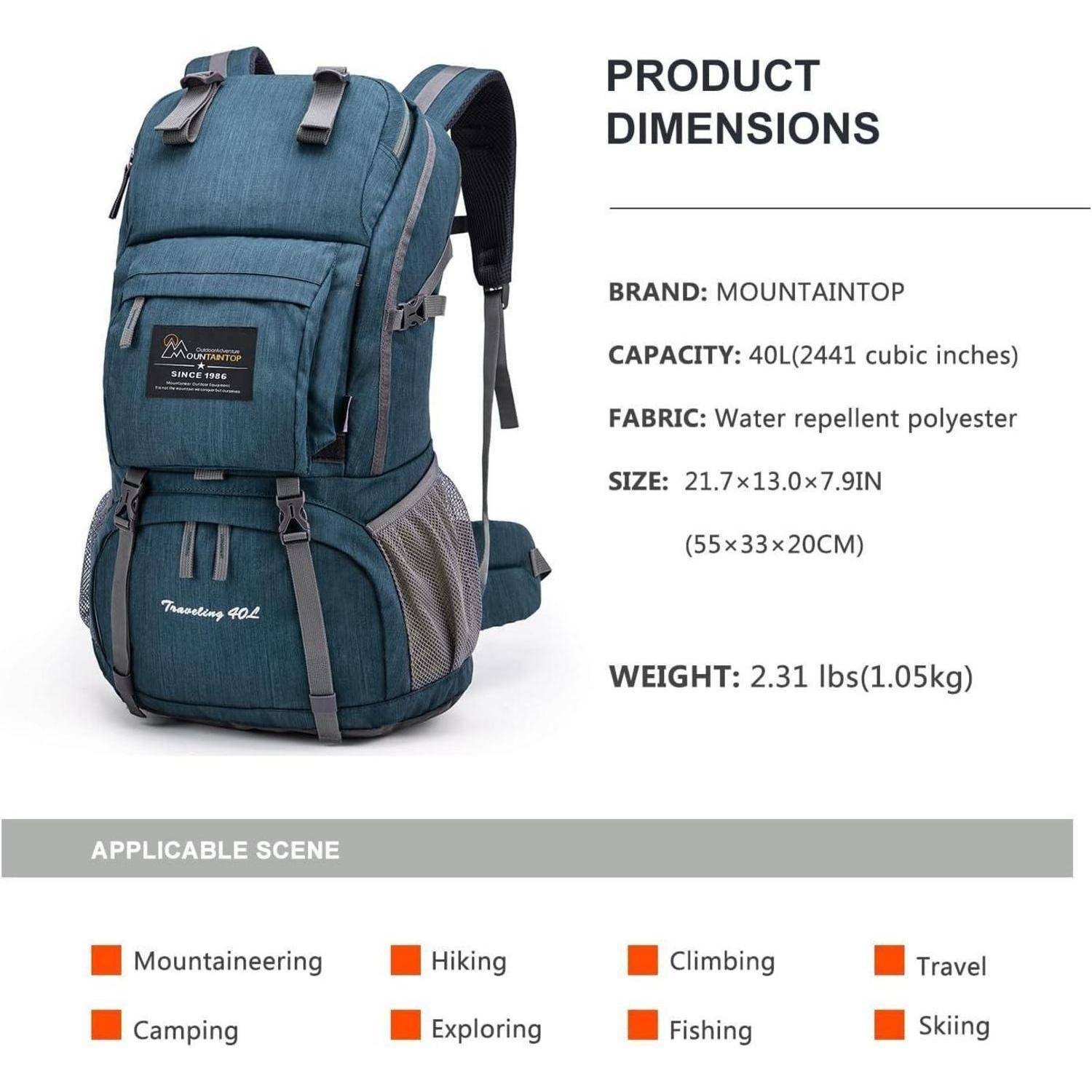 Wanderrucksack 40L Herren Damen Trekkingrucksack Backpacker Outdoor