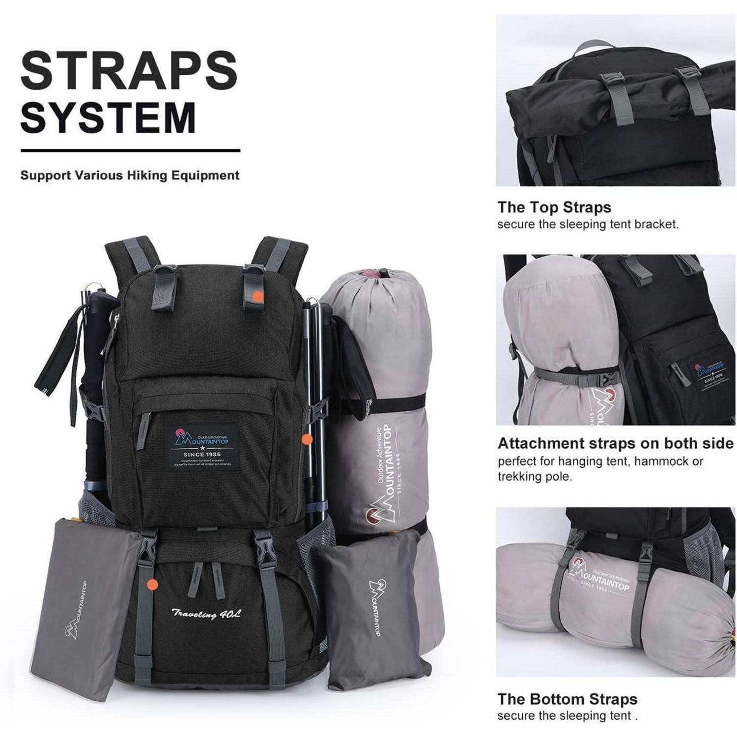 Wanderrucksack 40L Herren Damen Trekking Outdoor Camping Rucksack